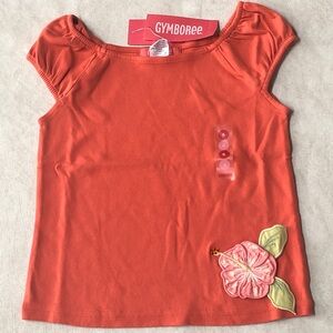 Gymboree Aloha Wahine 100% Cotton Short Sleeve T-Shirt With Floral Accent Size 6